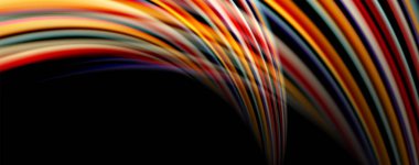 Sıvı renk gökkuşağı tarzı dalga soyut arka plan, siyah techno modern tasarım