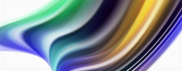 Moderne vloeibare kleur stroom op wit-kleurrijke stroom poster. Techno Wave Liquid shape in witte kleur achtergrond. Ontwerp voor uw ontwerp project — Stockvector