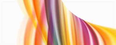 Beyaz renkli Poste modern techno Fluid renk akışı. Tasarım için sanat