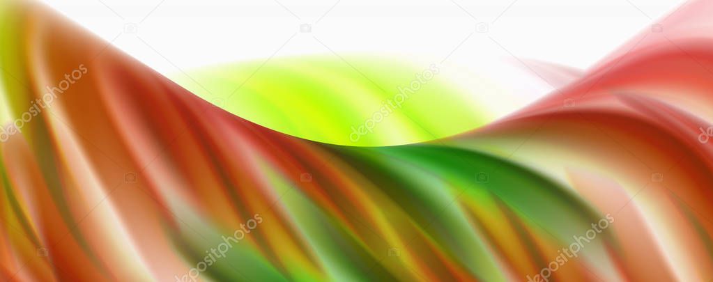 Modern techno Fluid color flow on white colorful poste. Art for your design