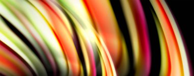 Sıvı renk gökkuşağı tarzı dalga soyut arka plan, siyah techno modern tasarım