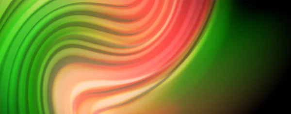 Linhas de onda de cor líquida fluida, efeito de luz colorida brilhante, modelo de composição abstrata. Tecnologia geométrica padrão abstrato. Conceito de movimento — Vetor de Stock