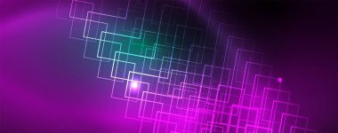 Parlak parlayan tasarım arka plan, Neon tarzı hatları, teknoloji kavramı, vektör