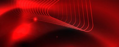 Parlak neon techno şablonu. Neon hatları arka plan, 80s tarzı lazer ışınları