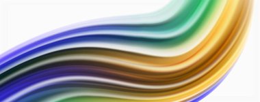 Beyaz renkli Poste modern techno Fluid renk akışı. Tasarım için sanat