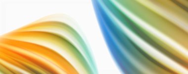 Beyaz renkli Poste modern techno Fluid renk akışı. Tasarım için sanat