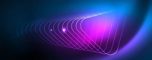Neon izzó techno vonalak, Hi-tech futurisztikus absztrakt háttér sablon, vektor — Stock Vector