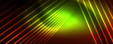Çizgiler, soyut duvar kağıdı, parlak hareket, sihirli uzay ışığı ile parlak renkli neon ışık. Techno soyut arka plan