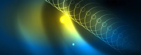 Неоновые светящиеся технологические линии, высокотехнологичный футуристический абстрактный шаблон фона, вектор — стоковый вектор