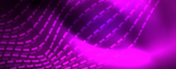 Neon vector wave lines abstract background, magic futuristic techno design — Stock Vector