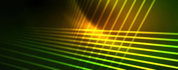 Concept de lignes lumineuses vectorielles au néon, fond abstrait — Image vectorielle