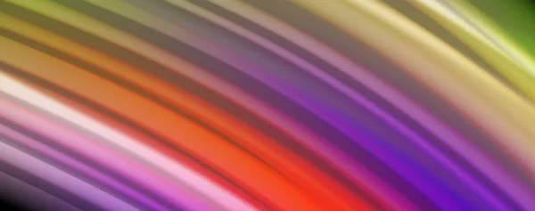 Moderne Regenbogen flüssige Farbe fließen bunte Poster. wellenförmige Flüssigkeit in schwarzer Farbe Hintergrund. abstrakte Komposition — Stockvektor