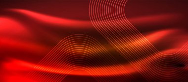 Parlayan ışık arka planda Neon kare şekiller çizgiler