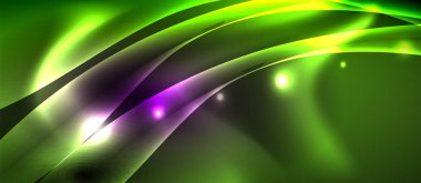 Parlak parlayan Neon ışık dalgası arka plan