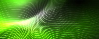 Neon vektör dalga hatları soyut arka plan, sihirli futuristik techno tasarım