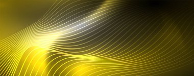 Neon vektör dalga hatları soyut arka plan, sihirli futuristik techno tasarım