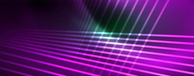 Vektör Neon ışık hatları kavramı, soyut arka plan