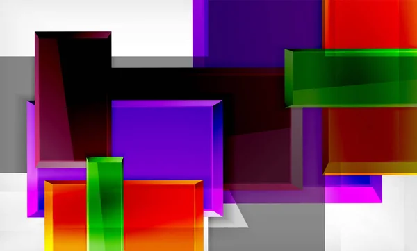 Warna kotak futuristik abstrak latar belakang - Stok Vektor