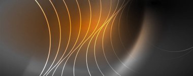 Parlak Neon ışıklar, bulanık sihirli Neon ışık kavisli hatları ile koyu soyut arka plan