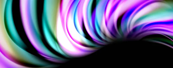 Onde di colore fluide con effetti di luce, sfondo astratto vettoriale — Vettoriale Stock