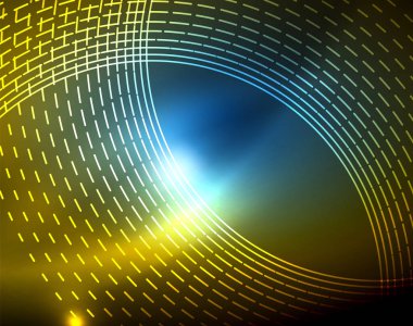 Parlak çevrelerin parlayan soyut arka plan