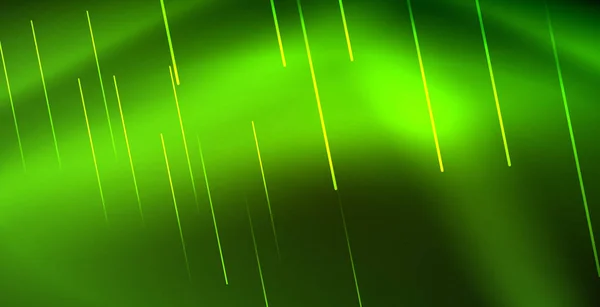 Onde lumineuse néon, énergie magique et arrière-plan de mouvement de lumière — Image vectorielle