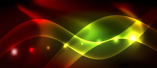Neon-Farbe Wellenlinien abstrakten Hintergrund, magische Techno futuristisches Licht — Stockvektor