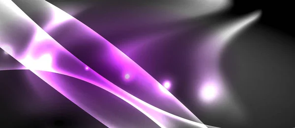 광택 빛나는 네온 빛 파 배경 — 스톡 벡터