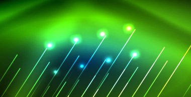 Neon parlayan techno hatları, mavi Hi-Tech futuristik soyut arka plan ışık ile şablon