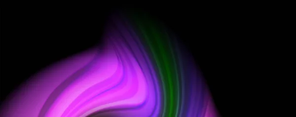 流体液体の色の波線は、カラフルな光の効果、抽象的な組成テンプレートを白熱。ジオメトリックテクノロジの抽象パターン。ムーブメントコンセプト — ストックベクタ