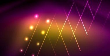 Neon parlayan çizgiler, sihirli enerji uzay ışığı konsepti, soyut arka plan duvar kağıdı tasarımı