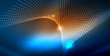 Dalgalar ile renkli neon ışıklar soyut arka plan