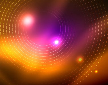 Neon Çemberleri Soyut Arkaplan