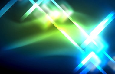 Neon parlayan techno hatları, yüksek teknoloji fütüristik arka plan şablonu kare şekilleri ile