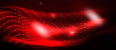 Neon parlayan techno hatları, yüksek teknoloji fütüristik arka plan şablonu kare şekilleri ile