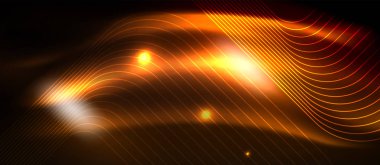 Parlayan ışık arka planda Neon kare şekiller çizgiler