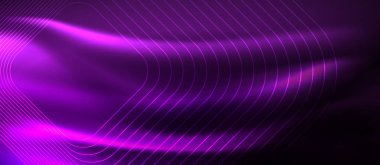 Parlayan parlak neon kareler soyut arka plan, techno modern şablon