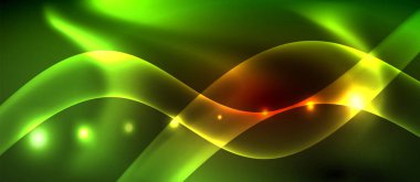 Neon renk dalgası hatları soyut arka plan, sihirli techno futuristik ışık