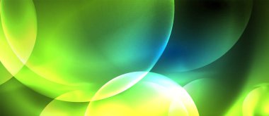 Mavi Neon kabarcıklar ve daireler soyut arka plan, futuristik büyü techno tasarım