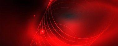 Parlak neon techno şablonu. Neon hatları arka plan, 80s tarzı lazer ışınları