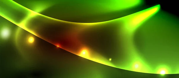 Neon befest hullám vonalak elvont háttér, varázslat techno futurisztikus könnyű — Stock Vector
