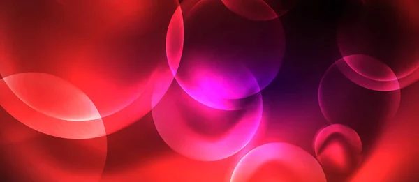 Glänsande Neon färg ljus med cirklar abstrakt bakgrund — Stock vektor