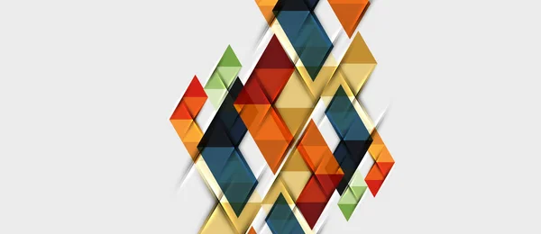 Fond géométrique abstrait. Triangles modernes se chevauchant. Formes de couleur inhabituelles pour votre message. Présentation d'entreprise ou technique, modèle de couverture d'application — Image vectorielle