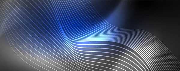 Neon vektor våglinjer abstrakt bakgrund, magiska futuristiska Techno design — Stock vektor
