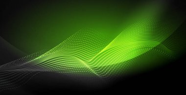 Koyu, parlak hareket, sihirli alan ışık parlayan soyut dalga. Techno arka plan