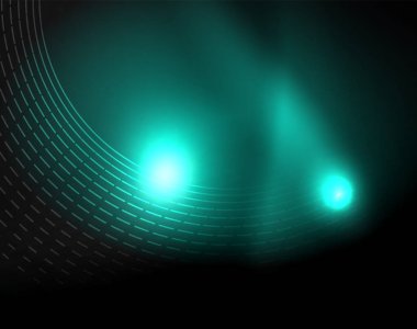 Neon renk parlayan ışıkları ile karanlık alan soyut arka plan