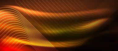 Parlayan ışık arka planda Neon kare şekiller çizgiler