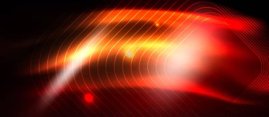 Neon parlayan techno hatları, yüksek teknoloji fütüristik arka plan şablonu kare şekilleri ile