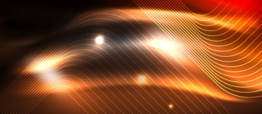 Parlayan parlak neon kareler soyut arka plan, techno modern şablon