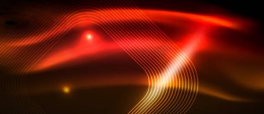 Parlayan ışık arka planda Neon kare şekiller çizgiler